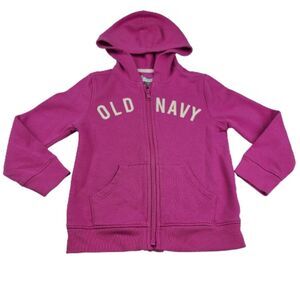 Old Navy Toddler Girls Pink Zipper Hoodie Sweater Jacket Size 5T